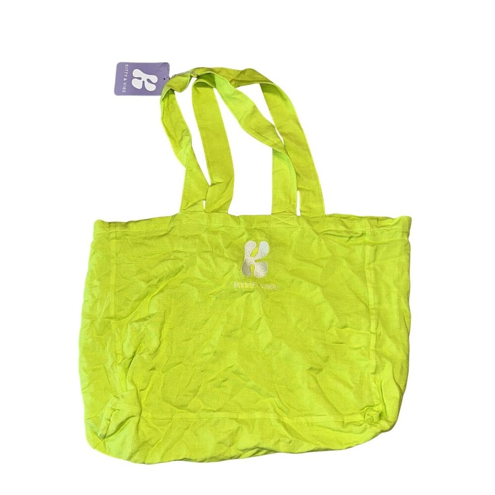 NWT Kitty and Vibe Linen Blend Tote Bag Zuma Beach Tote One Size